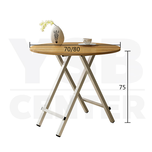 CASSA โต๊ะกินข้าว โต๊ะอเนกประสงค์ ทรงกลม ขนาด 80 cm ลายไม้สีอ่อน รุ่น F62-A02-80X75RW1