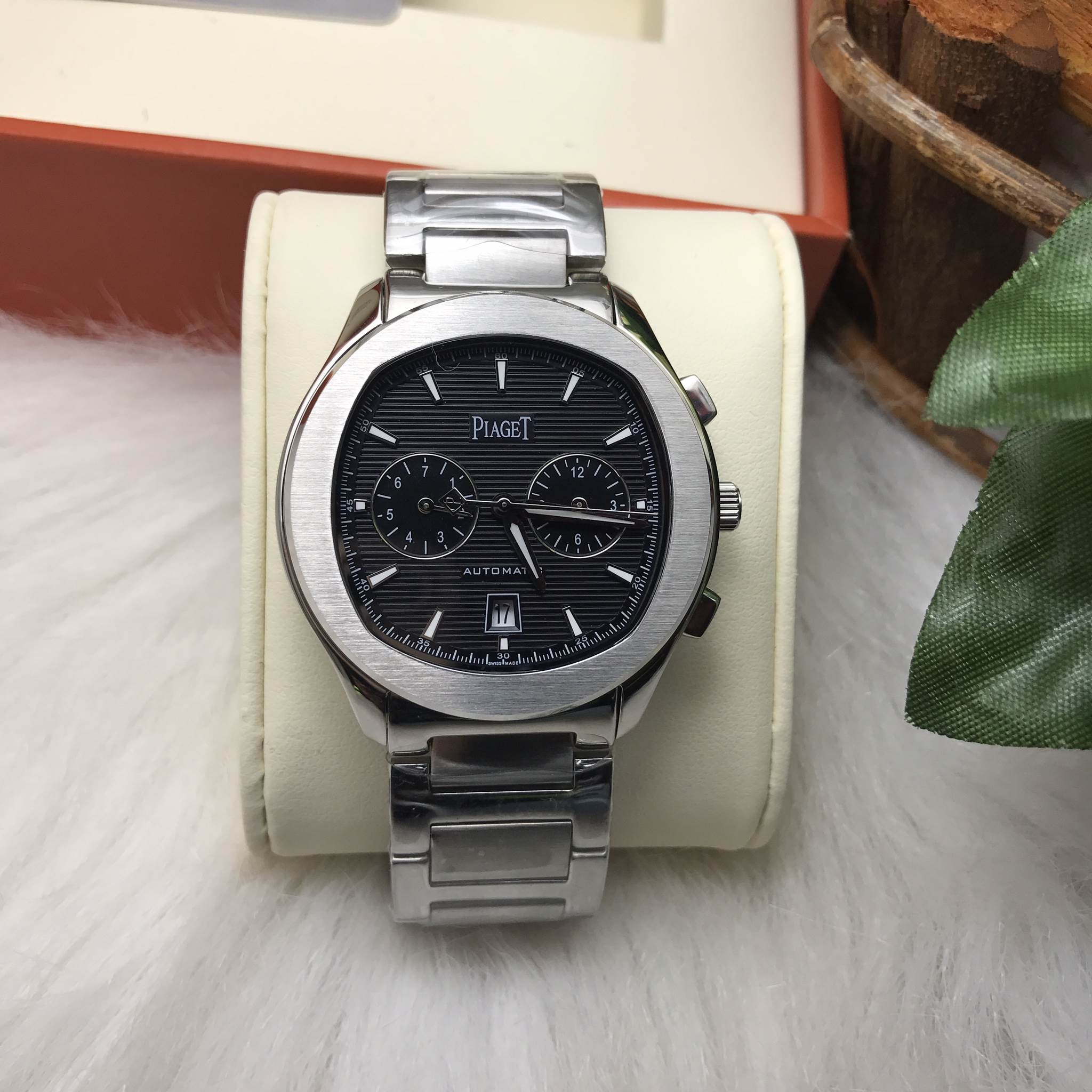 นาฬิกา Piaget PoLo S Chronograph 42 mm.หน้าดำ โชว์กลไก Mirror Swiss