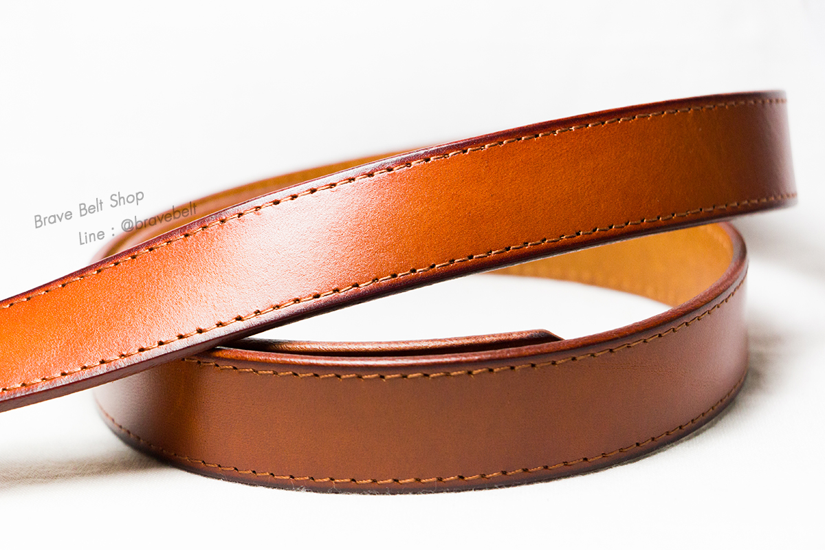 เข็มขัดสีน้ำตาล สำหรับผู้หญิง หนังแท้