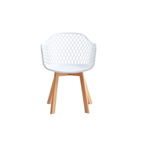 เก้าอี้ทานข้าว เก้าอี้พลาสติกPP ที่นั่งออกแบบมานั้งสบาย รับน้ำหนักได้เยอะ สีขาว YL052-FF-W