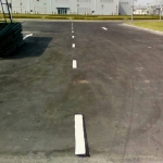 งานตีเส้นถนนหน้าโรงงาน หน่วยงานมาบยางพร จ.ระยอง