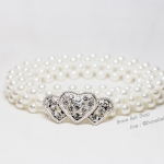 เข็มขัดไข่มุกเส้นเล็ก สวยน่ารัก รูปหัวใจน่ารัก