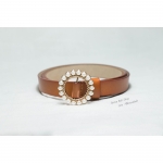 เข็มขัดผู้หญิงเส้นเล็กน่ารัก สายน้ำตาลสวย