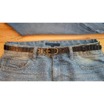 เข็มขัดหนังลายจระเข้แฟชั่นสวยสีดำสวย