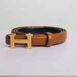 เข็มขัดหนังแท้ผู้หญิงเส้นเล็กน่ารัก สีน่ำตาลใส่กับยีนส์ได้