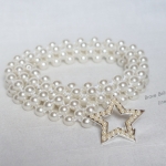 เข็มขัดไข่มุกรูปดาว ยางยืดสวย