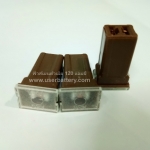ฟิวส์เมนตัวเมีย120 แอมป์ สีน้ำตาลเข้ม ทรงยาว กว้าง 14.3 x ยาว 27 x ฐานกว้าง 12.3 mm FUSE MAIN