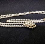 เข็มขัดแฟชั่นผู้หญิง สายไข่มุก หัวประดับเพชร