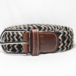 เข็มขัดผ้าถัก ขนาด 3 ซม. ถักไขว้สีน้ำตาล สีครีม สีฟ้า