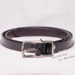 เข็มขัดหนังแท้ผู้หญิงเส้นเล็ก สีดำ