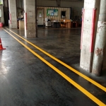 งานตีเส้นทางเดินภายในคลังสินค้า กรุงเทพ สีเทอร์โมพลาสติกเหลือง