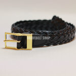 เข็มขัดหนังสานแฟชั่นผู้หญิงแบบสานสีดำสวยมาก