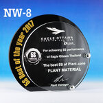 Code: NW-8 โล่อะคริลิค ความสูงตัวโล่ 7 -9 นิ้ว ความหนาอะคริลิค 10 มม. พร้อมเลเซอร์ข้อความและโลโก้ ลงสีได้ไม่เกิน 2 สี ***ราคาเริ่มต้นที่ 1,000 บาท (ความสูง 7 นิ้ว เมื่อสั่งสินค้า 5 ชิ้น ขึ้นไป)***