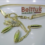 เข็มขัดแฟชั่นผู้หญิง สปริงสีทอง รูปนกหงษ์