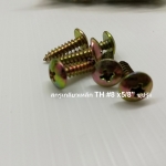 100 ตัว/ถุง สกรูเกลียวเหล็ก TH #8 x 5/8" ยาว 16 มิล ชุปรุ้ง Truss Head Self Tapping Screw