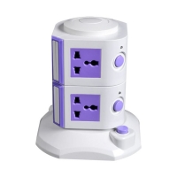 ปลั๊กไฟ I-PLUG ทรงคอนโด 2ชั้น สีม่วง