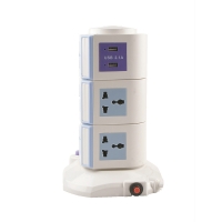 i-plug ทรงคอนโด 3 ชั้น + USB 2.1A IP-311U (สีฟ้า) i40-IP-311U-BL