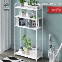 CASSA ชั้นวาง ชั้นวางของโครงเหล็ก 4 ชั้น ผลิตจากไม้ MDF ขนาด 43 X 24 x 120 CM. (สีขาว) รุ่น F245-43X24X120-4W