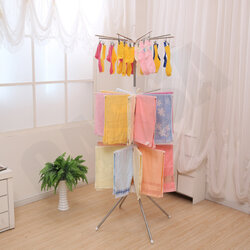 ราวตากผ้าเด็กสแตนเลส 3 ชั้น พับเก็บได้ กว้าง 70cm สูง 168cm รุ่น 167-SS201-YK6502