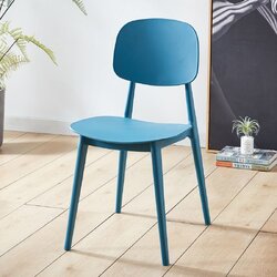 เก้าอี้ เก้าอี้สไตล์นอร์ดิก เก้าอี้ตกแต่งร้าน เก้าอี้ทานอาหาร เก้าอี้พลาสติก สีน้ำเงินน้ำทะเล YL0239-DD94-OB