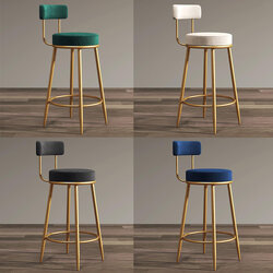 เก้าอี้บาร์ เก้าอี้ทรงสูง เก้าอี้บาร์สตูล เก้าอี้เคาร์เตอร์ ผนักพิงเบาะกำมะหยี่ โมเดิร์นสไตล์