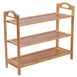 CASSA ชั้นวางรองเท้าไม้ไผ่ แบบแผ่นเรียบทึบ3ชั้น ยาว60cmรุ่น173-SR-BB-F360