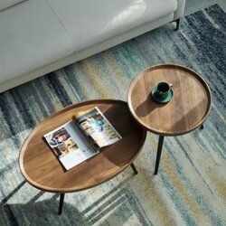 โต๊ะกลม โต๊ะข้าง โต๊ะอเนกประสงค์ ลายไม้ สีสวยทันสมัย