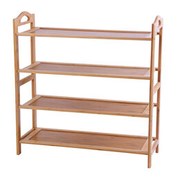 CASSA ชั้นวางรองเท้าไม้ไผ่ แบบแผ่นเรียบทึบ4ชั้น ยาว60cm รุ่น 174-SR-BB-F460