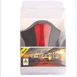 YSB ไฟท้ายรถจักยาน LED 5 ดวง เปลี่ยนจังหวะได้ 7แบบ 2 LaSer บอกทาง กันน้ำ พร้อมแถมถ่าน แสงไฟสีแดง รุ่น DW-730