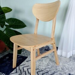 เก้าอี้ทานข้าว เก้าอี้ไม้ยางพารา ที่นั่งเป็นไม้เต็ม รับน้ำหนักได้ดี แข็งแรง