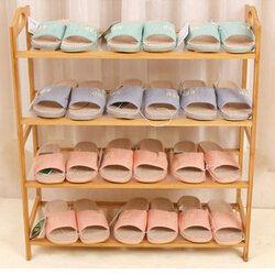 CASSA ชั้นวางรองเท้าไม้ไผ่ แบบแผ่นราวระเเนง4ชั้น ยาว60cmรุ่น178-SR-BB-B460