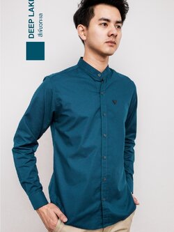 mandarin collar_DEEP LAKE_สีเขียวทะเล