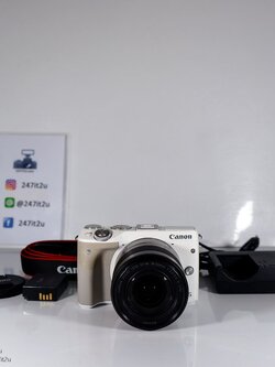 ขายกล้อง Canon EOS M3 + เลนส์18-55mm f3.5-5.6 is STM สีขาว