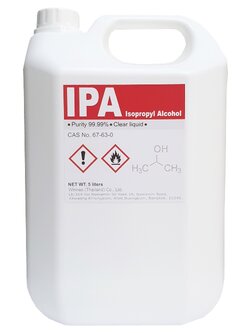 IPA (Isopropyl Alcohol) 99.99% ปริมาณ 5 Liters ไอโซโพรพิล แอลกอฮอล์ 99.99% ปริมาณ 5 ลิตร ใช้ทำความสะอาด-ใช้ฆ่าเชื้อ