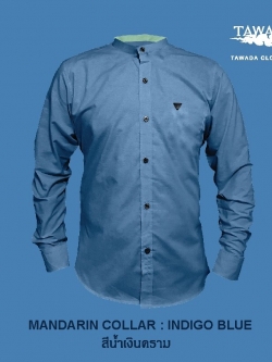 mandarin collar_INDIGO BLUE_สีน้ำเงินคราม