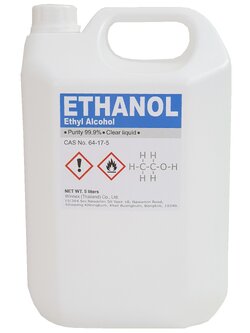 Ethanol 99.9% หรือ Ethyl Alcohol 99.9% 5 Liters (ไม่มีสี clear liquid )