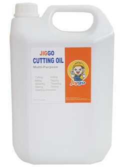 น้ำมันหล่อเย็น Jiggo Cutting Oil (5 Liters) สำหรับ งานตัด กลึง เจาะ เจีย กัด โลหะทั่วไป ชนิดผสมน้ำ จะเปลี่ยนเป็นน้ำนม