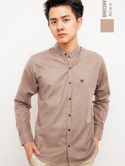 mandarin collar_ฺBROWN_สีน้ำตาล