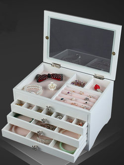 Accessories Box กล่องใส่เครื่องประดับไม้สีขาวสไตล์ Vintage