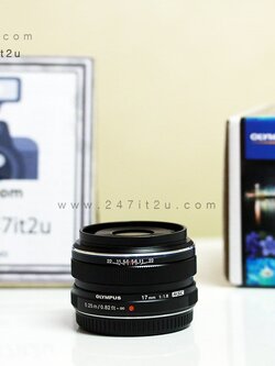 เลนส์ Olympus 17mm f 1.8 สีดำ