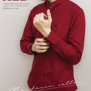 x RED x MANDARIN COLLAR