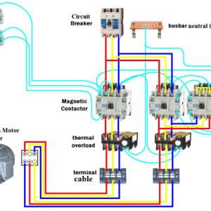 วงจรสตาร์สมอเตอร์แบบสามเฟส สตาร์เดลต้า Wiring Diagram 3 Phase Star Delta