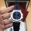 นาฬิกา Patek Philippe รุ่น Nautilus งาน Mirror Swiss สายหนังสีน้ำเงินเข้ม หน้าน้ำเงินเข้ม