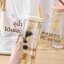 แก้วพลาสติก พร้อมที่กรอง ชา ผลไม้ หลอดพับเก็บได้ จุน้ำได้ 700 ML