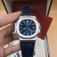 นาฬิกา Patek Philippe รุ่น Nautilus งาน Mirror Swiss สายหนังสีน้ำเงินเข้ม หน้าน้ำเงินเข้ม