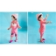 Bodysuit ชุดว่ายน้ำสำหรับเด็ก ชุดว่ายน้ำลายการ์ตูน ชุดว่ายน้ำแมว สีชมพู มีหูแมวที่ชุด