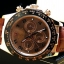 นาฬิกา Rolex Cosmograph Daytona Everose Gold Bezel Ceramic Black Leather Dial Chocoloate New Series 2012